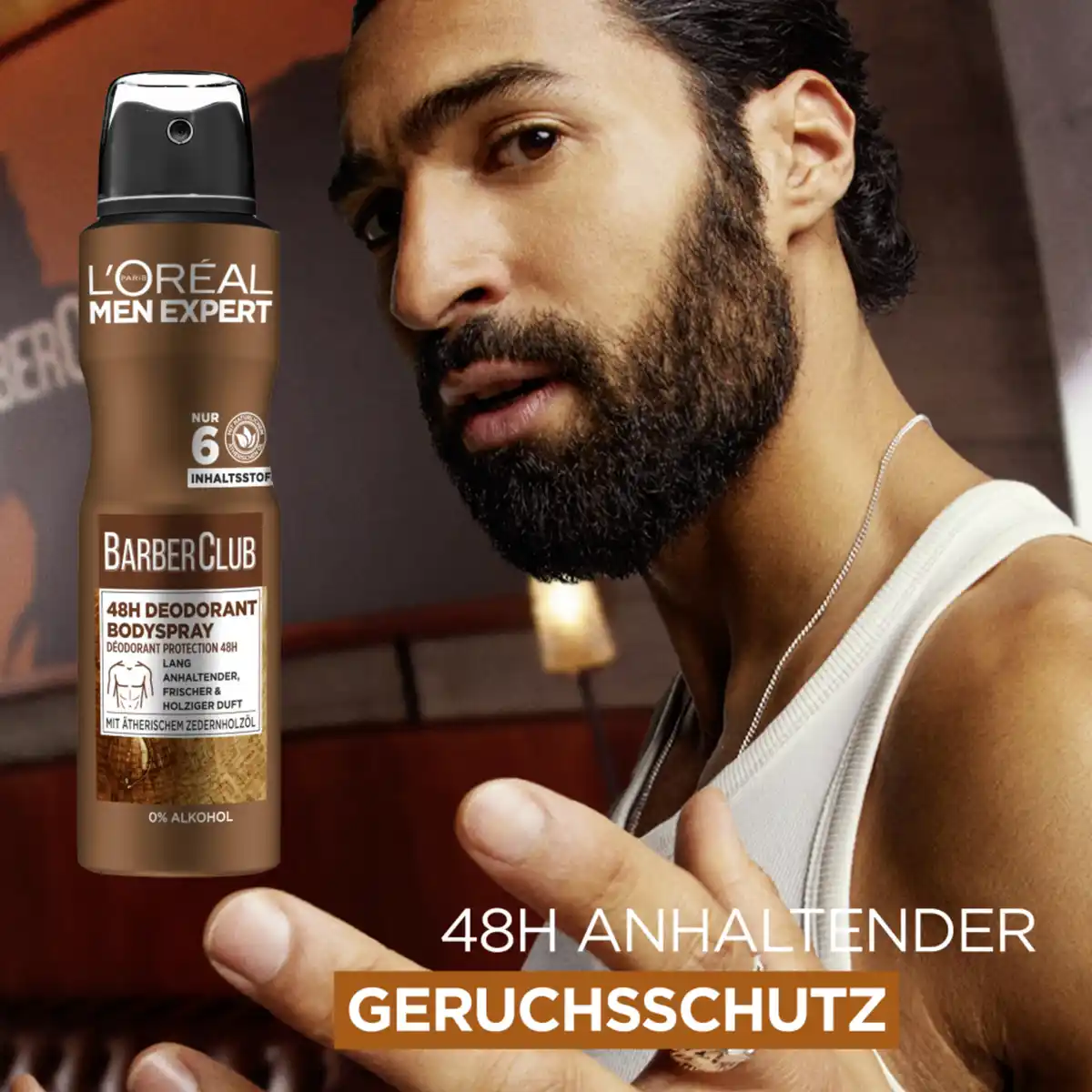 Bild 4 von L’Oréal Paris men expert Deospray Barber Club Antitranspirant mit holzigem Duft, 150 ml
