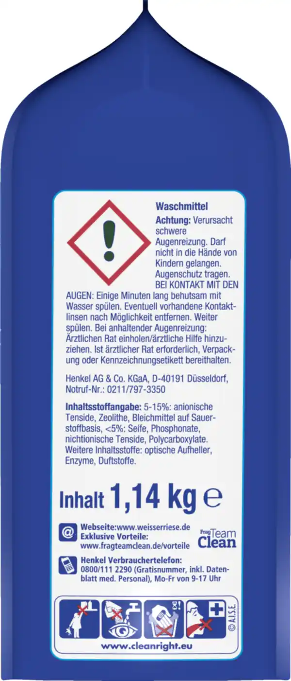 Bild 2 von Weißer Riese Vollwaschmittel Megaperls 19WL, 19 WL