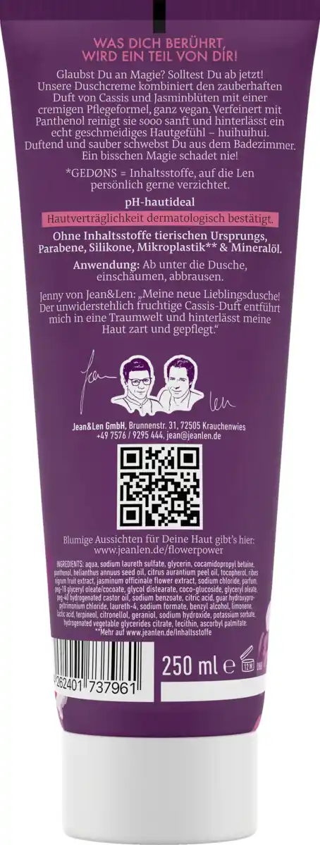 Bild 2 von Jean&Len Duschcreme Cassis & Weiße Blüte, 250 ml
