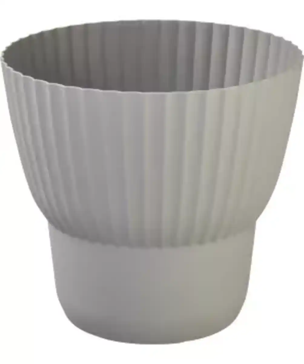 Bild 1 von Pflanztopf in Rillenoptik, hellgrau