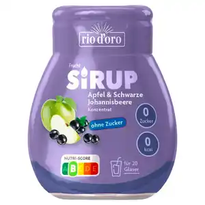 RIO D´ORO Zero Sirup 66 ml, Apfel und Schwarze Johannisbeere