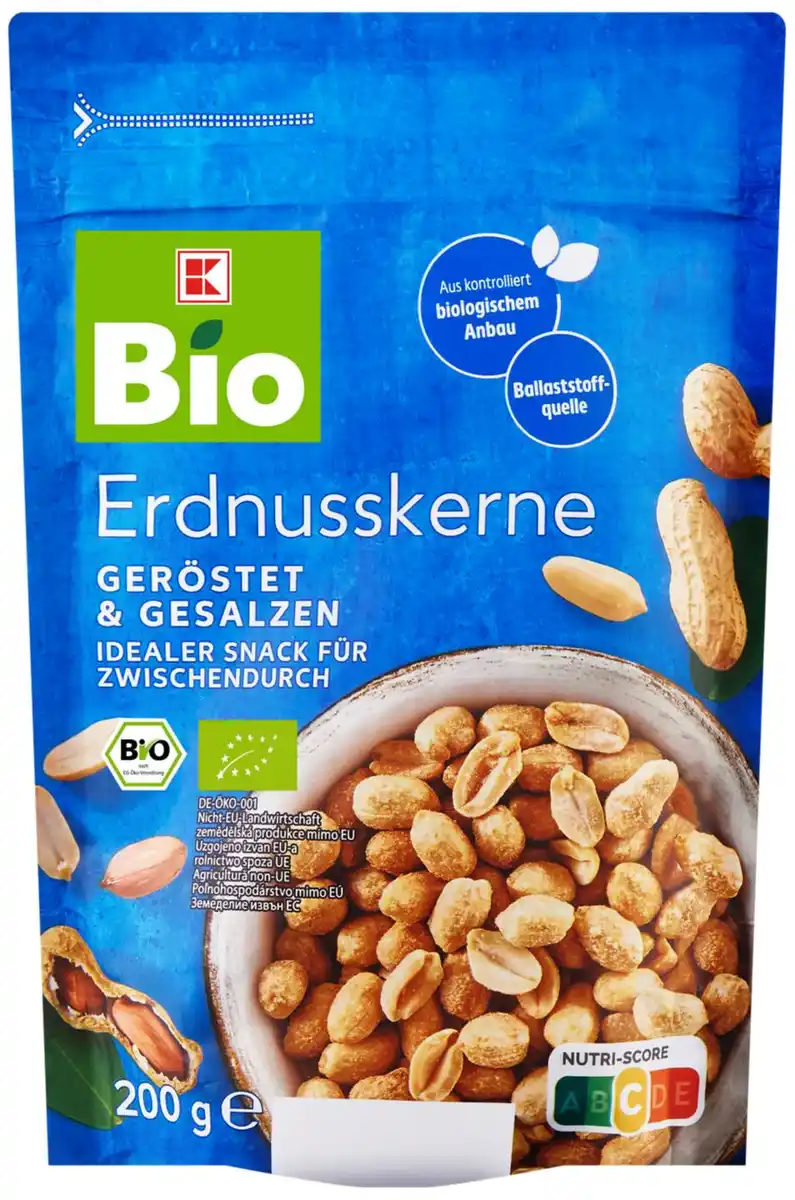 Bild 1 von K-BIO Bio-Erdnusskerne geröstet & gesalzen, 200-g-Packg.