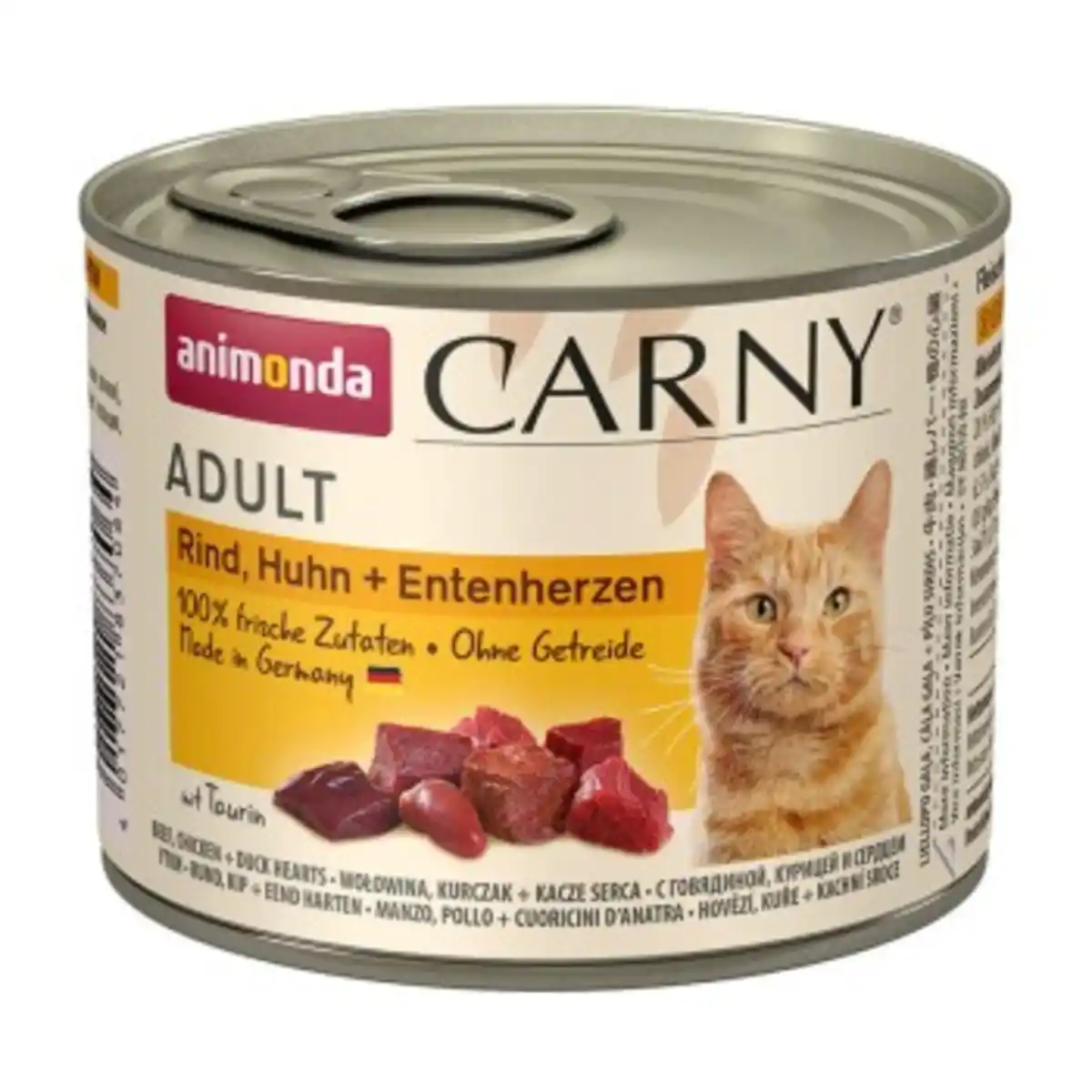 Bild 1 von animonda Carny Nassfutter Katze Adult Rind, Huhn und Entenherzen 6x200 g