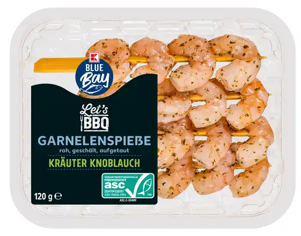 Bild 1 von K-BLUE BAY Garnelenspieße, 4 St. = 120-g-Packg.