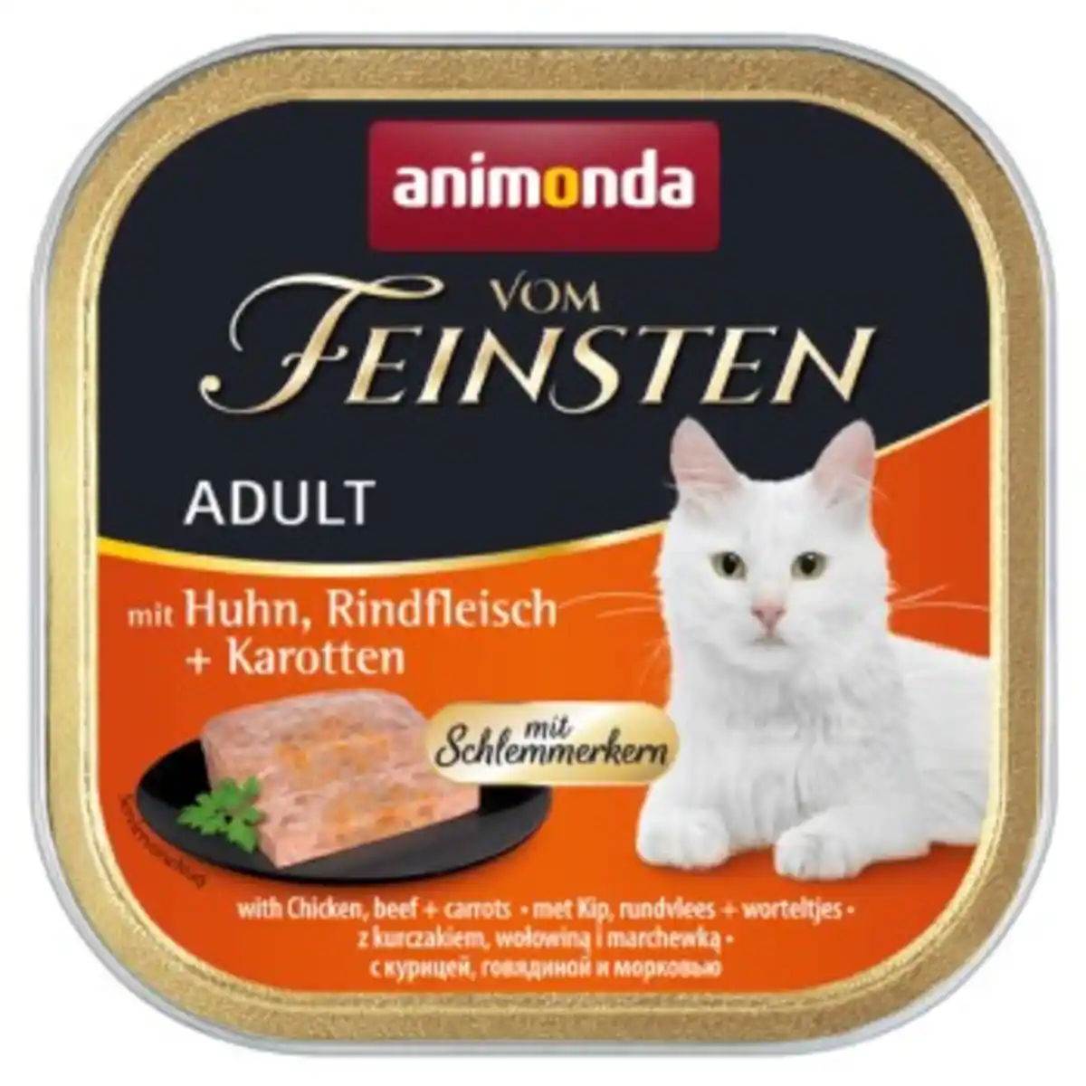 Bild 1 von animonda Vom Feinsten Adult mit Schlemmerkern 32x100g Huhn, Rindfleisch & Karotte
