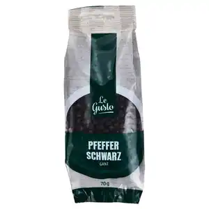 LE GUSTO Kräuter und Gewürze im Nachfüllbeutel 70 g, Pfeffer schwarz, ganz