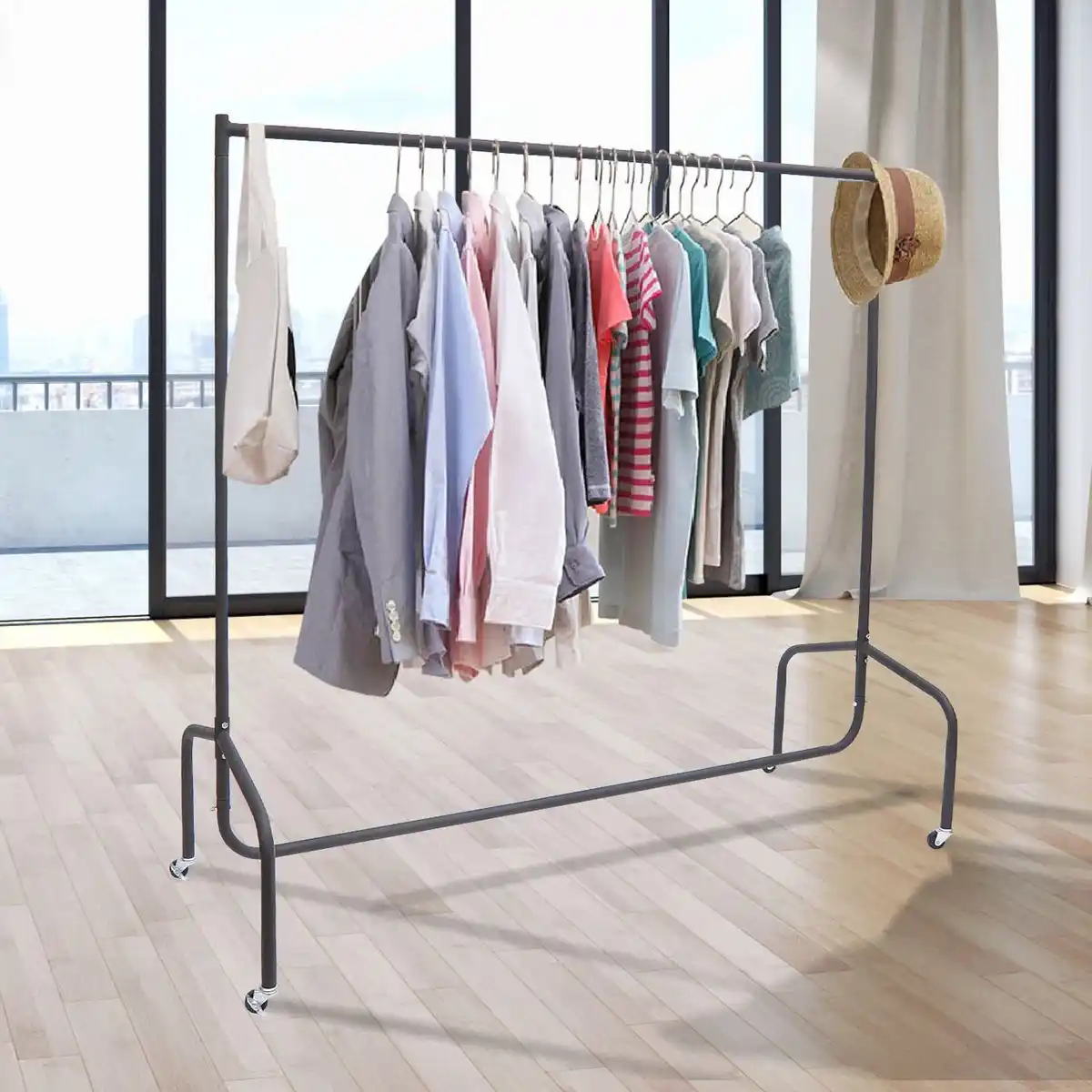 Bild 2 von Kleiderständer Garderobenständer Kleiderwagen Rollgarderobe aus Metall