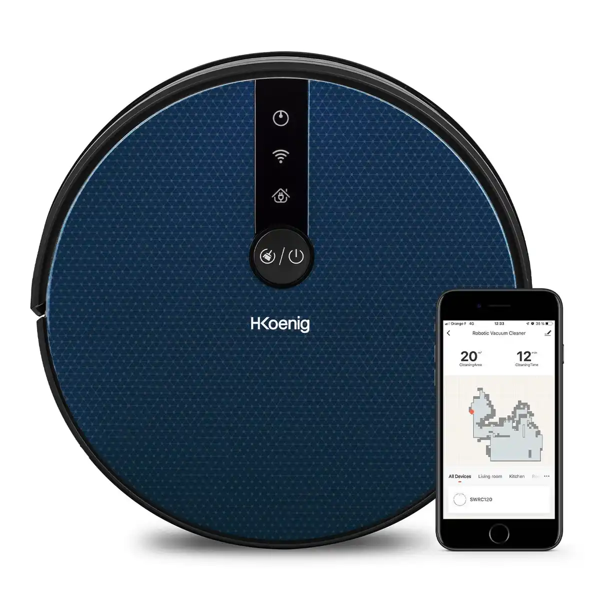 Bild 1 von Saugroboter WaterMop Gyro+ SWRC120 mit Wischfunktion, blau/schwarz