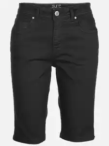 Damen Bermuda in Slim Fit Schwarz
