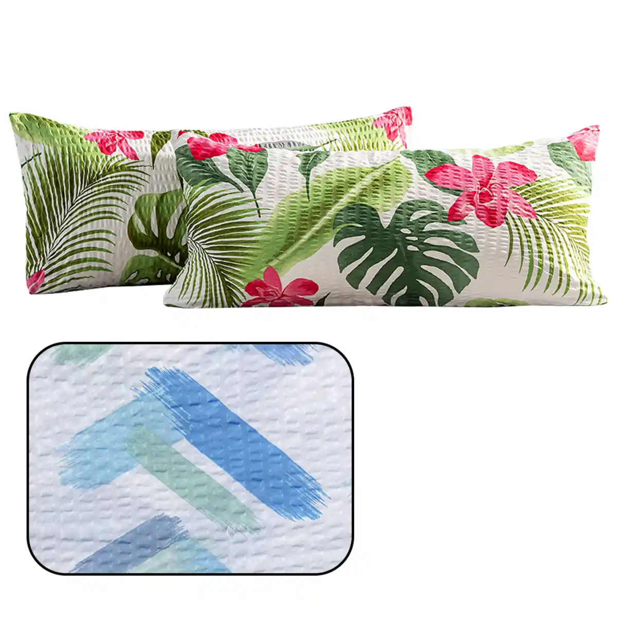 Bild 3 von Mikrofaser-Seersucker-Kissenbezüge 2er-Set, je ca. 40 x 80 cm