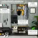 Bild 4 von Garderobenständer, Kleiderständer mit Haken, Schuhregal, Stahl Braun