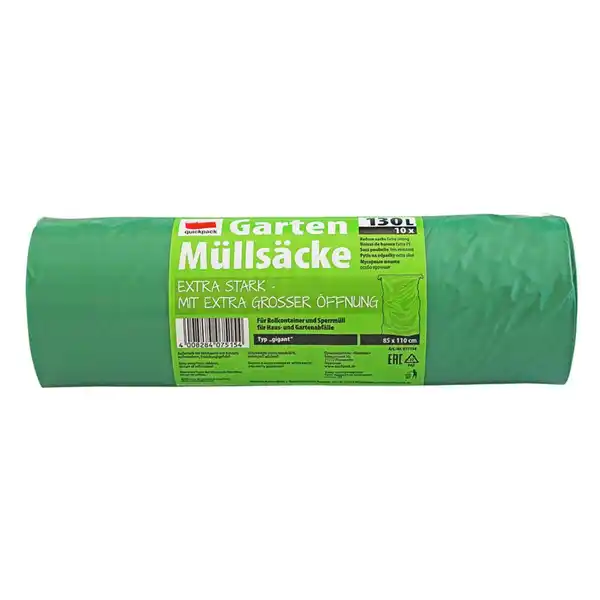 Bild 1 von Gartenmüllsäcke 10er-Pack 130 Liter Grün
