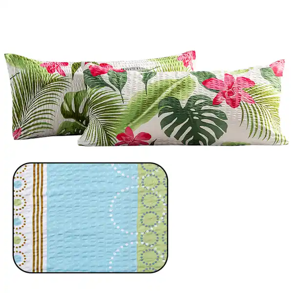 Bild 2 von Mikrofaser-Seersucker-Kissenbezüge 2er-Set, je ca. 40 x 80 cm