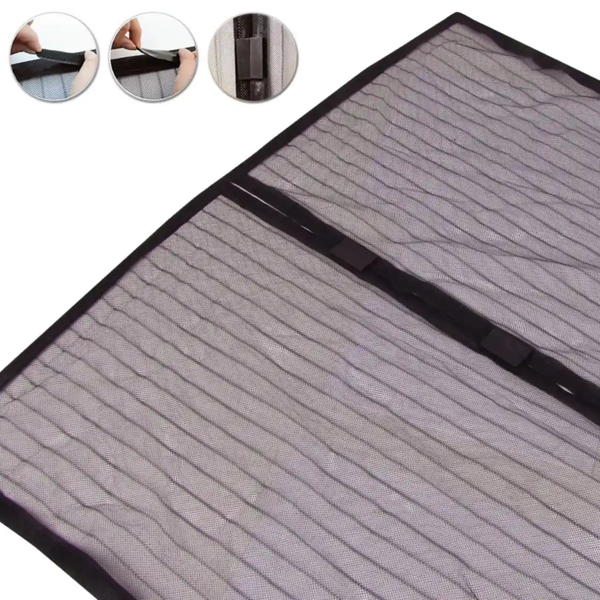 Bild 1 von Tür-Moskitonetz mit Magnetverschluss 100x210cm Schwarz