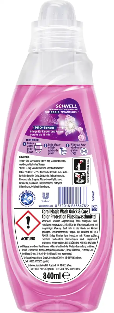 Bild 2 von Coral Magic Wash Color Protection Flüssigwaschmittel 21WL, 21 WL
