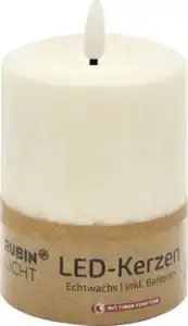 RUBIN LICHT LED-Kerze, 10 cm, beige