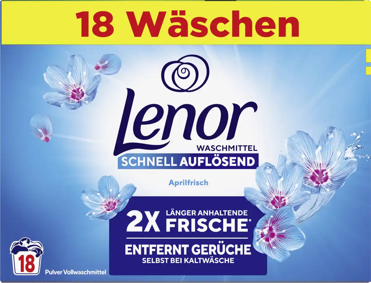 Bild 1 von Lenor Vollwaschmittel Pulver Aprilfrisch 18WL, 18 WL