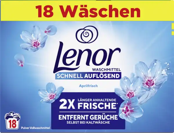 Bild 1 von Lenor Vollwaschmittel Pulver Aprilfrisch 18WL, 18 WL