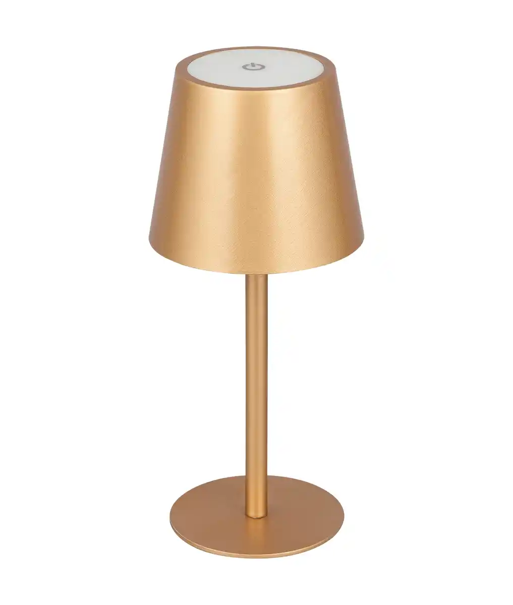 Bild 1 von toom Akku-LED-Tischleuchte 'Ilyas' gold mit USB-Kabel Ø 8,6 x 20 cm