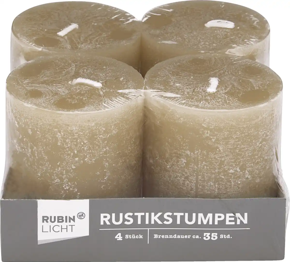 Bild 1 von RUBIN LICHT 4er Set Rustikstumpen 80/68 greige