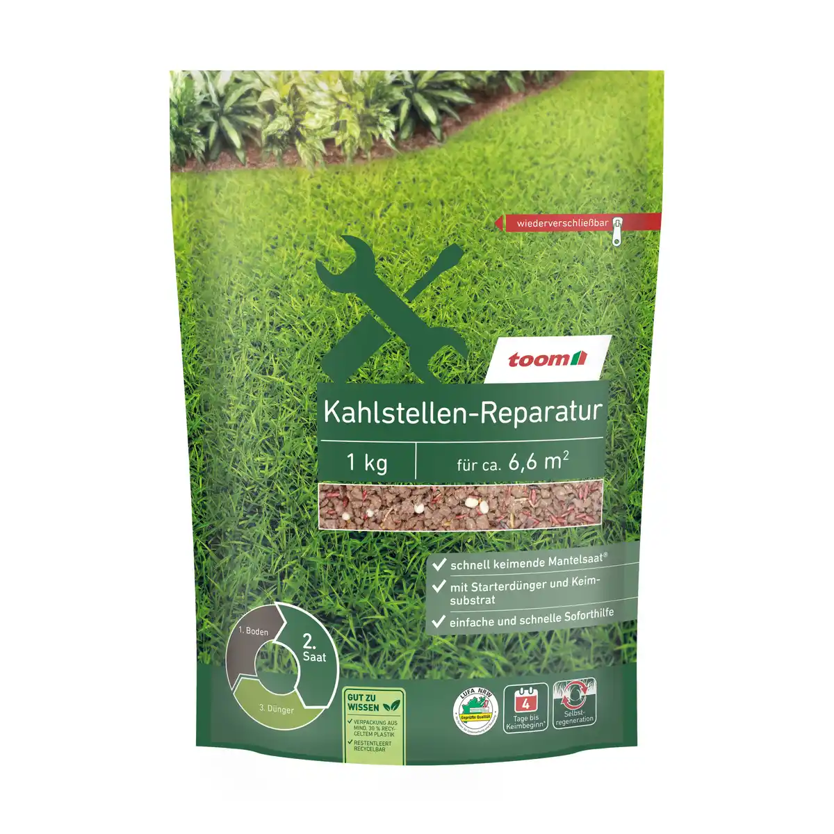 Bild 1 von toom Rasen-Kahlstellenreparatursaat 1 kg für ca. 6,6 m²