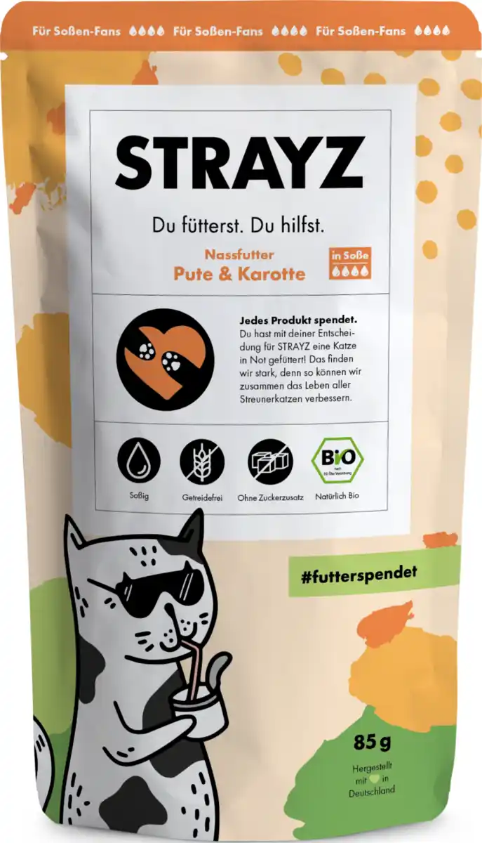 Bild 1 von STRAYZ Bio Nassfutter Pute & Karotte in Soße, 85 g