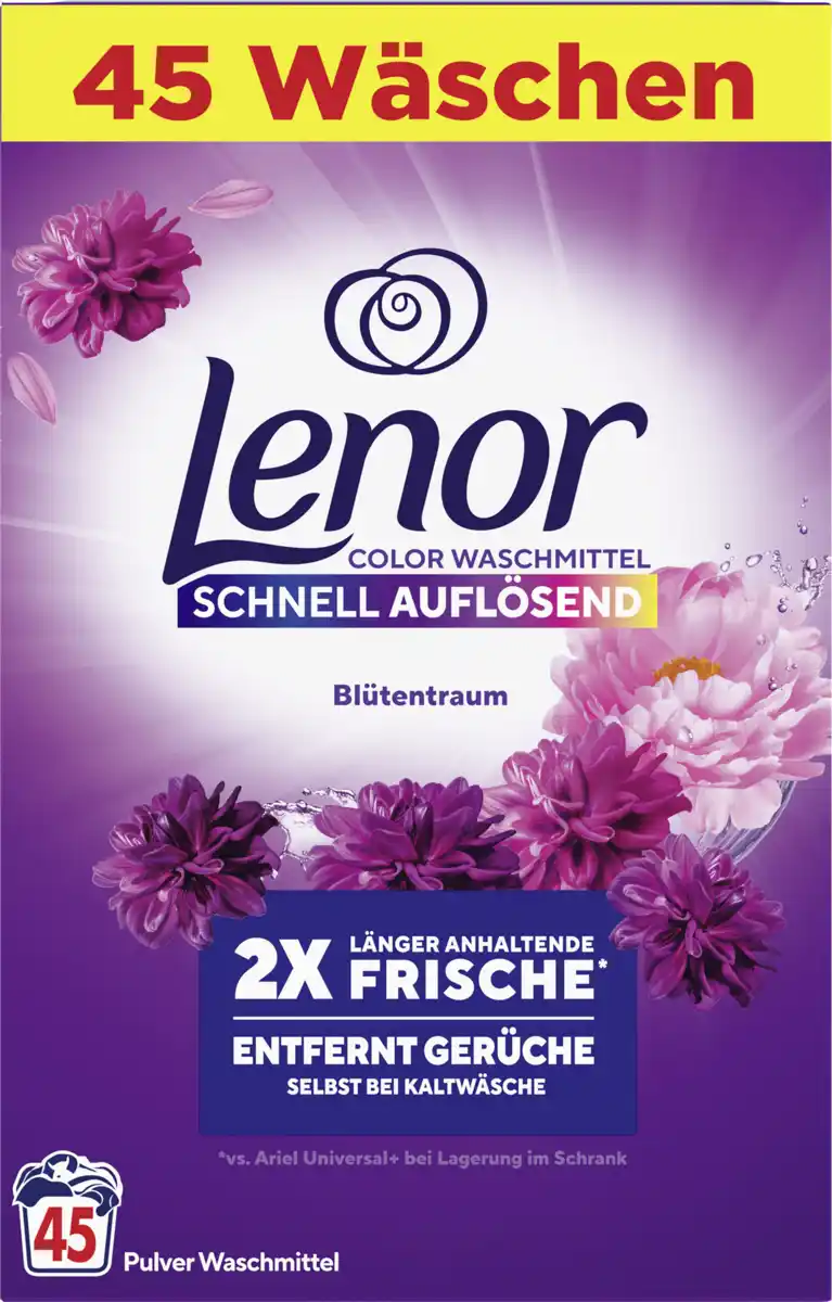 Bild 1 von Lenor Colorwaschmittel Pulver Blütentraum 45WL, 45 WL