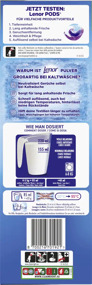 Bild 3 von Lenor Vollwaschmittel Pulver Aprilfrisch 45WL, 45 WL