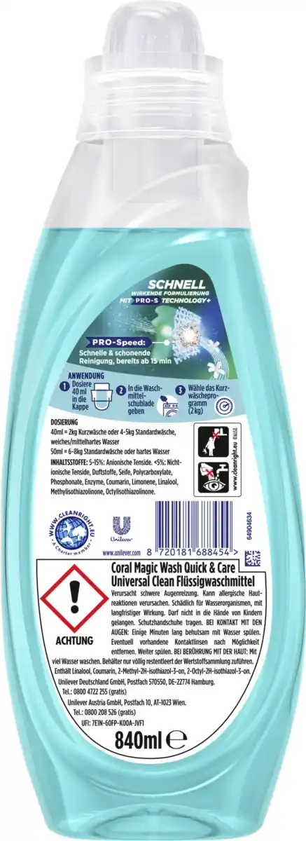 Bild 2 von Coral Flüssigwaschmittel Universal Magic Wash 21 WL