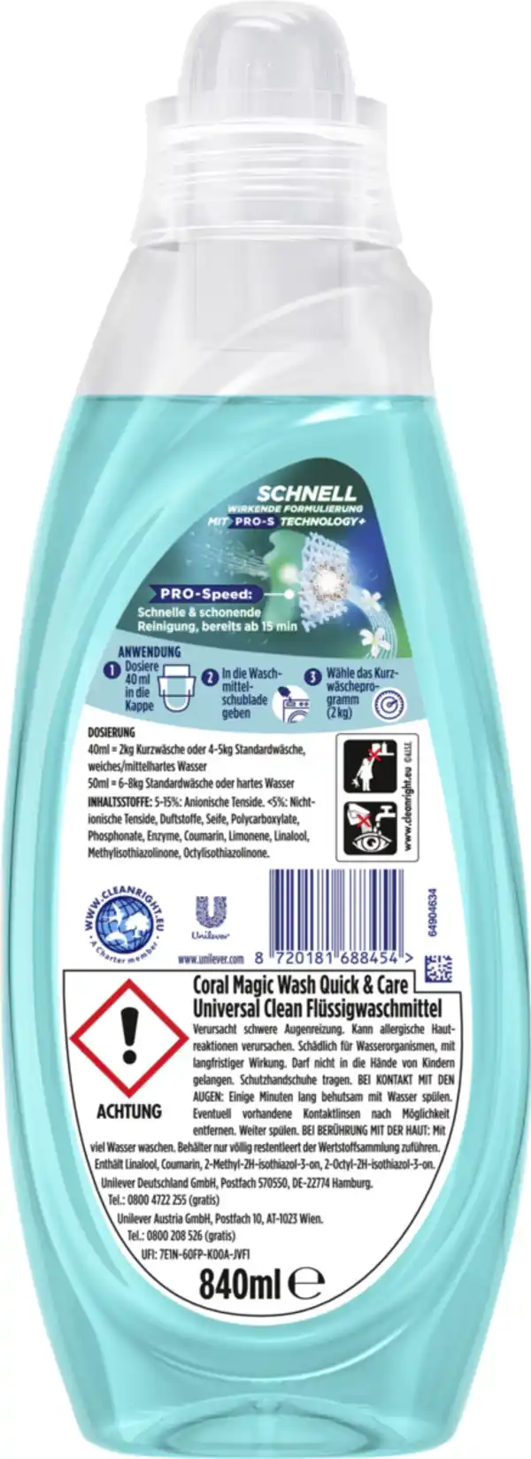 Bild 2 von Coral Flüssigwaschmittel Universal Magic Wash 21 WL