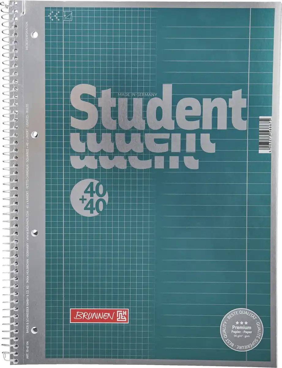 Bild 1 von BRUNNEN Collegeblock Duo A4 liniert, kariert