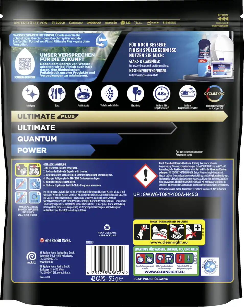 Bild 2 von Finish Ultimate Plus Fresh Caps Maxipack
