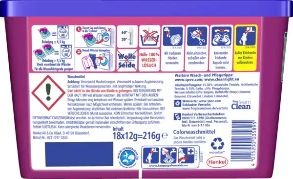 Bild 2 von Spee 4in1 Colorwaschmittel Power Caps 18 WL