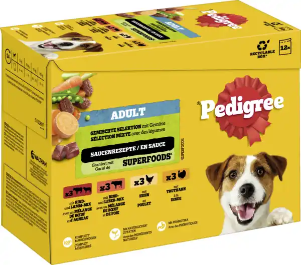 Bild 2 von Pedigree Hundenassfutter Adult Multipack Portionsbeutel, 1.200 g