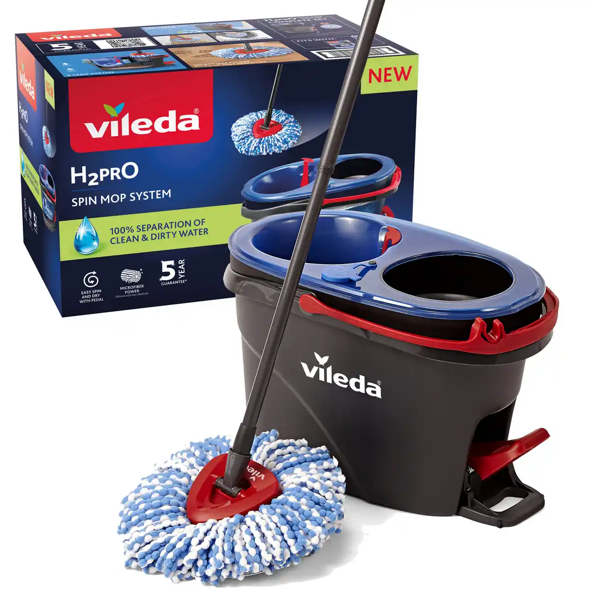Bild 1 von Vileda Bodenwischer-Set 'H2PrO Spin Mop' 3-teilig