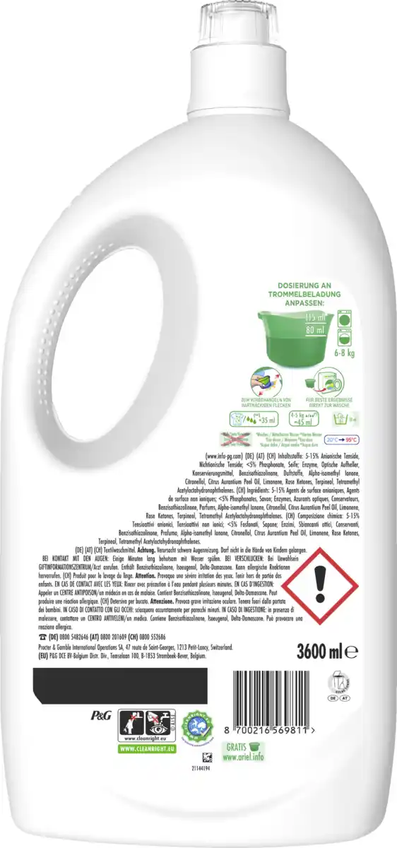 Bild 2 von Ariel Vollwaschmittel Flüssig Regulär 80WL, 80 WL