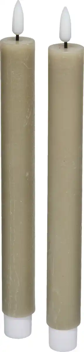 Bild 2 von RUBIN LICHT LED-Stabkerzen ,2er-Set, Greige