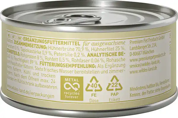 Bild 2 von Wildes Land Katzenassfutter Soup Huhn mit Karotten & Petersilie, 80 g