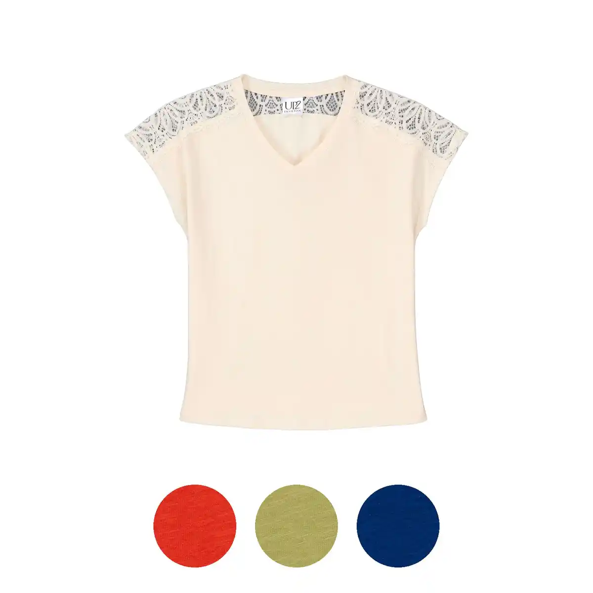 Bild 1 von UP2FASHION WOMEN Damen Slub Shirt mit Spitze