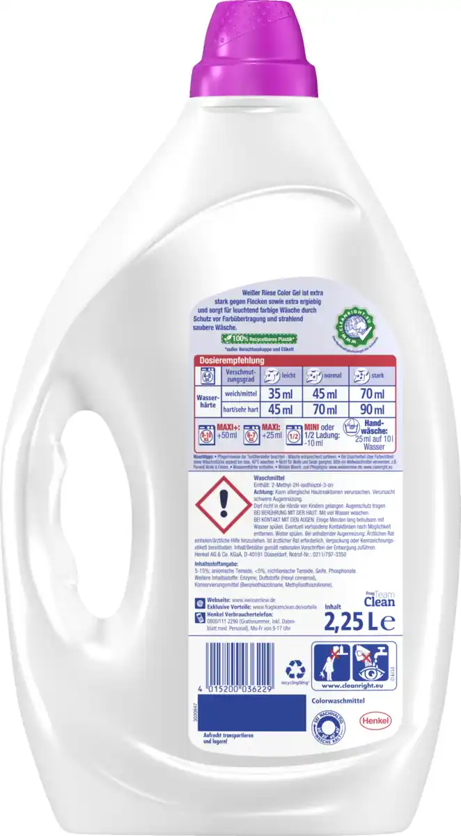 Bild 2 von Weißer Riese Colorwaschmittel Flüssig 50 WL