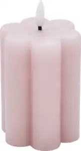 RUBIN LICHT LED-Kerze, Blume, Weiß/Rosa