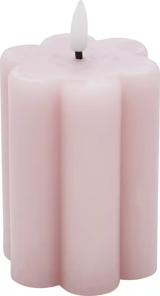 Bild 1 von RUBIN LICHT LED-Kerze, Blume, Weiß/Rosa