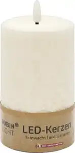 RUBIN LICHT LED-Kerze, 12,5 cm, beige