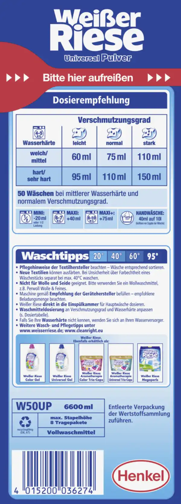 Bild 2 von Weißer Riese Universalwaschmittel Pulver 50 WL