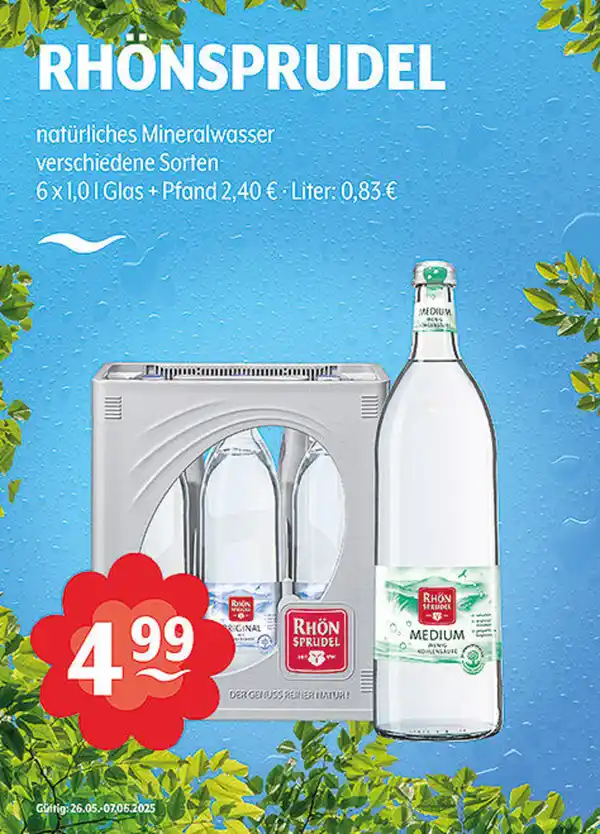 Bild 1 von RHÖNSPRUDEL natürliches Mineralwasser verschiedene Sorten