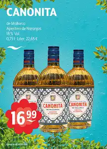 CANONITA de Mallorca Aperitivo de Naranjas 18 % Vol.