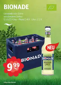 BIONADE Limonade oder Eistee verschiedene Sorten