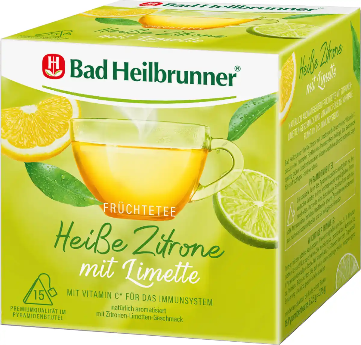 Bild 1 von Bad Heilbrunner Früchtetee Heiße Zitrone mit Limette (15 Beutel)