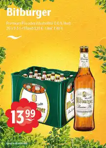 Bitburger Premium Pils oder Alkoholfrei 0,0 % Herb