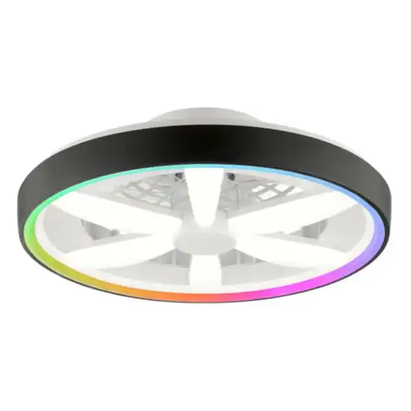 Bild 1 von LED-Ventilator-Deckenleuchte Gaiano, schwarz – Energieeffizienzklasse E